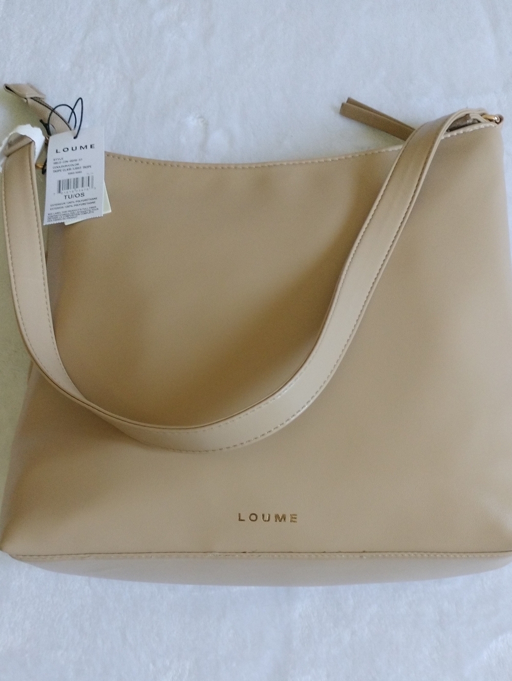 Loume Women Quilted Tote Bag, Beige